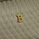 BALLY Chain Shoulder Bag Leather White Gold Auth ti2171-17