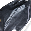 BALLY Chain Shoulder Bag Leather White Gold Auth ti2171-11