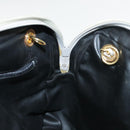 BALLY Chain Shoulder Bag Leather White Gold Auth ti2171-20