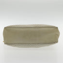 BALLY Chain Shoulder Bag Leather White Gold Auth ti2171-5