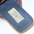 HERMES Sandals Canvas Navy Brown Auth ti2173-18