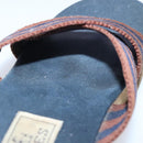 HERMES Sandals Canvas Navy Brown Auth ti2173-19
