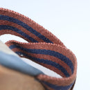 HERMES Sandals Canvas Navy Brown Auth ti2173-21