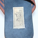 HERMES Sandals Canvas Navy Brown Auth ti2173-8