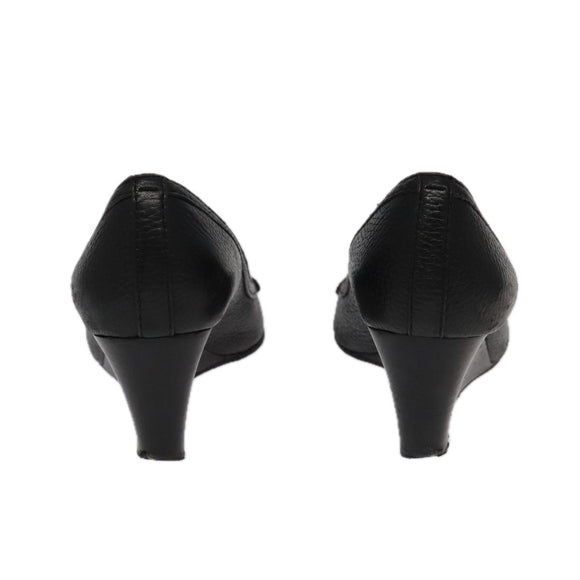 TORY BURCH Pumps Leather 2Set Black Auth ti2175