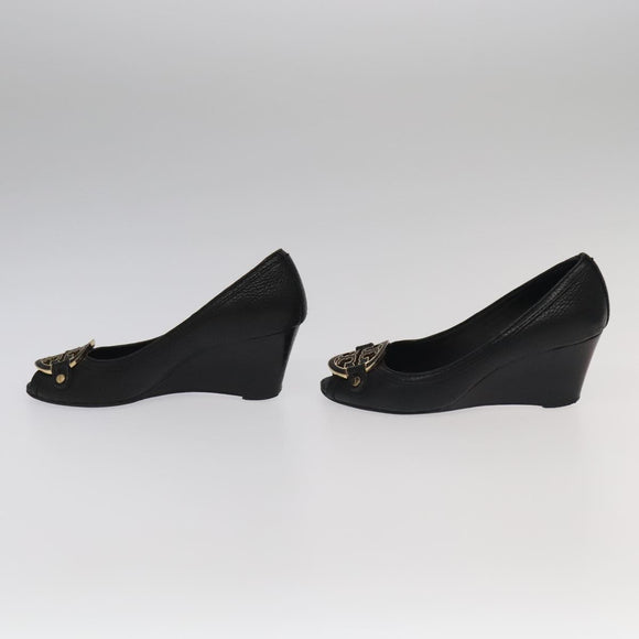 TORY BURCH Pumps Leather 2 Set Black Auth ti2175