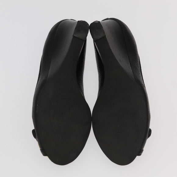 TORY BURCH Pumps Leather 2 Set Black Auth ti2175