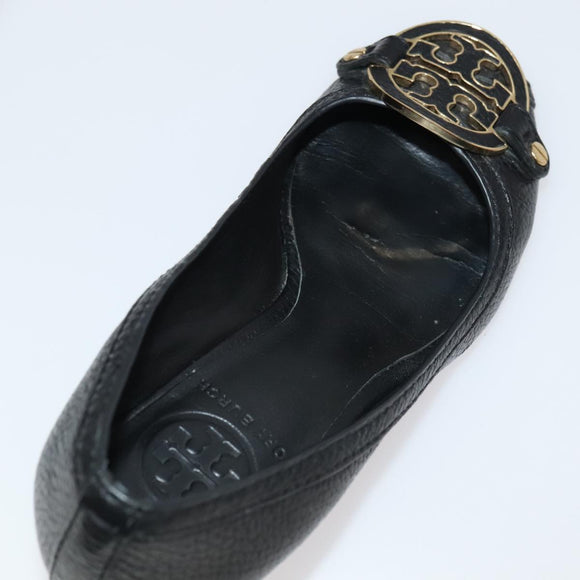 TORY BURCH Pumps Leather 2Set Black Auth ti2175