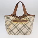 BURBERRY Nova Check Blue Label Tote Bag Canvas 3Set Beige Black Auth ti2176-11