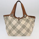 BURBERRY Nova Check Blue Label Tote Bag Canvas 3Set Beige Black Auth ti2176-12