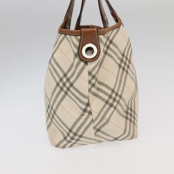 BURBERRY Nova Check Blue Label Tote Bag Canvas 3 Set Beige Black Auth ti2176