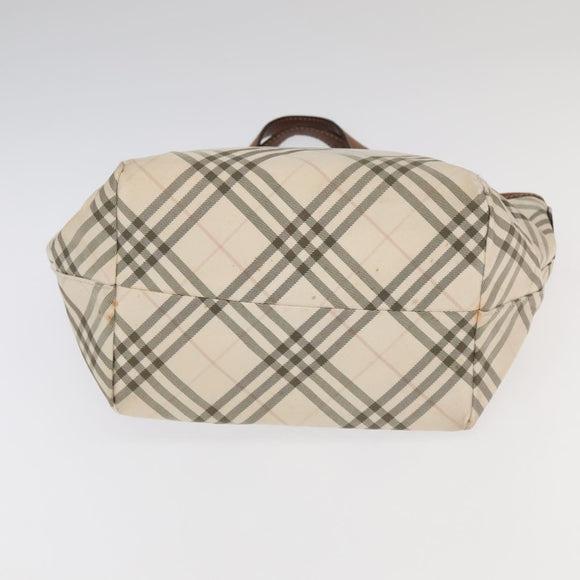 BURBERRY Nova Check Blue Label Tote Bag Canvas 3 Set Beige Black Auth ti2176