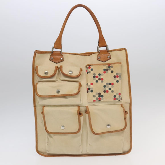 BURBERRY Nova Check Blue Label Tote Bag Canvas 3 Set Beige Black Auth ti2176