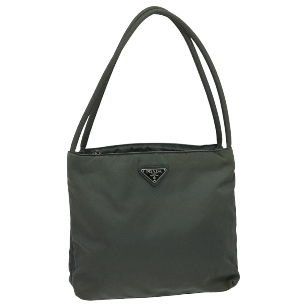 PRADA Hand Bag Nylon Khaki Auth ti2184