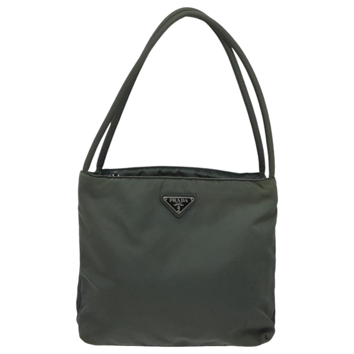 PRADA Hand Bag Nylon Khaki Auth ti2184