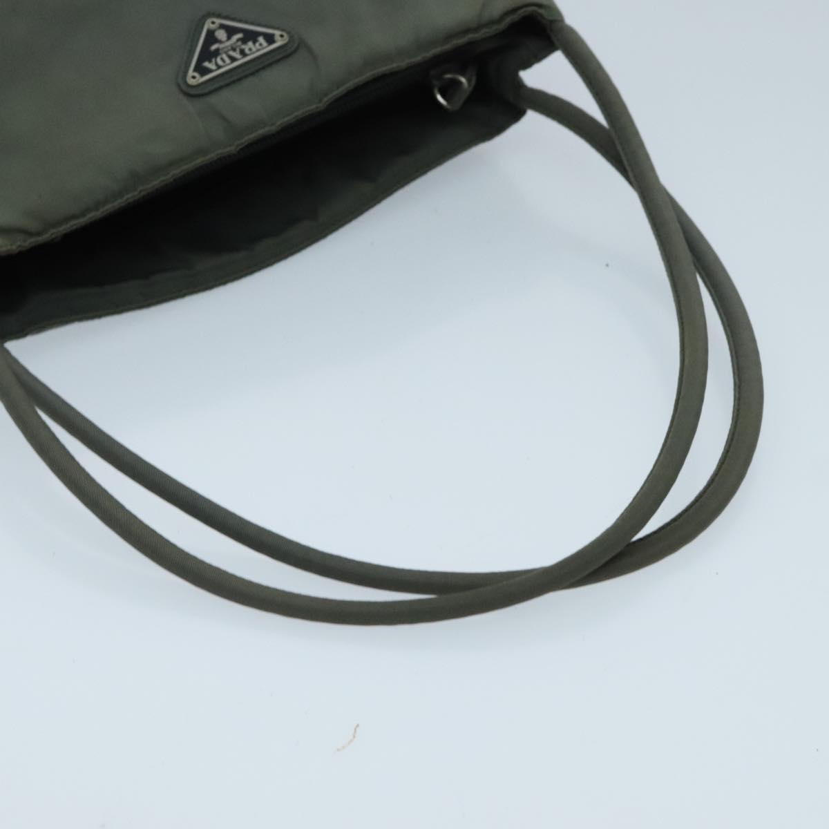 PRADA Hand Bag Nylon Khaki Auth ti2184