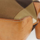 BALLY Shoulder Bag Canvas Leather Khaki Brown Auth ti2192-14