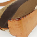 BALLY Shoulder Bag Canvas Leather Khaki Brown Auth ti2192-9