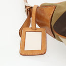 BALLY Shoulder Bag Canvas Leather Khaki Brown Auth ti2192-17