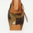 BALLY Shoulder Bag Canvas Leather Khaki Brown Auth ti2192-3