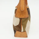 BALLY Shoulder Bag Canvas Leather Khaki Brown Auth ti2192-4