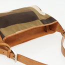 BALLY Shoulder Bag Canvas Leather Khaki Brown Auth ti2192-6