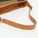 BALLY Shoulder Bag Canvas Leather Khaki Brown Auth ti2192-7