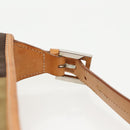 BALLY Shoulder Bag Canvas Leather Khaki Brown Auth ti2192-8