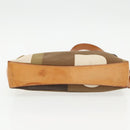 BALLY Shoulder Bag Canvas Leather Khaki Brown Auth ti2192-5