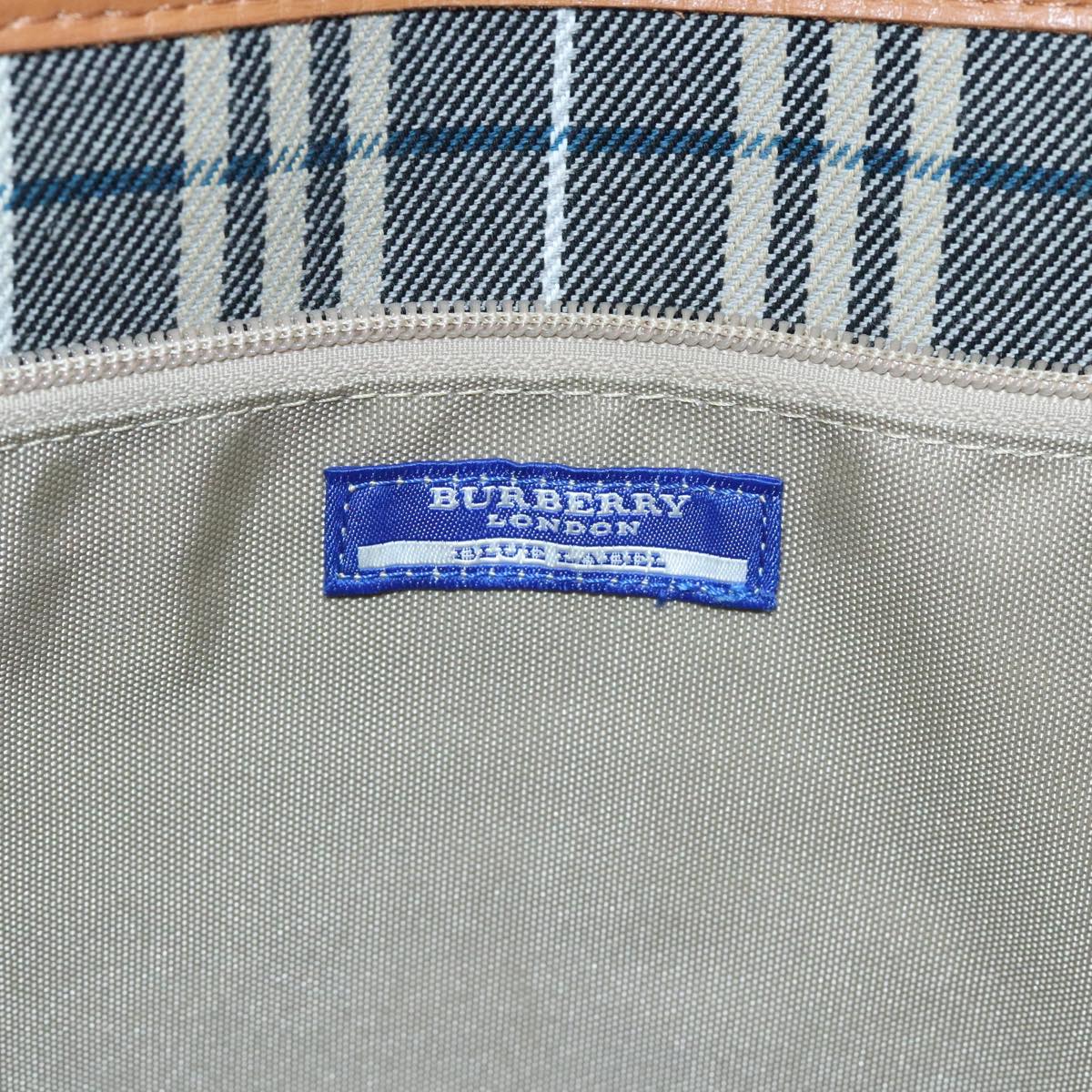 BURBERRY Blue Label Hand Bag Canvas Beige Auth ti2200