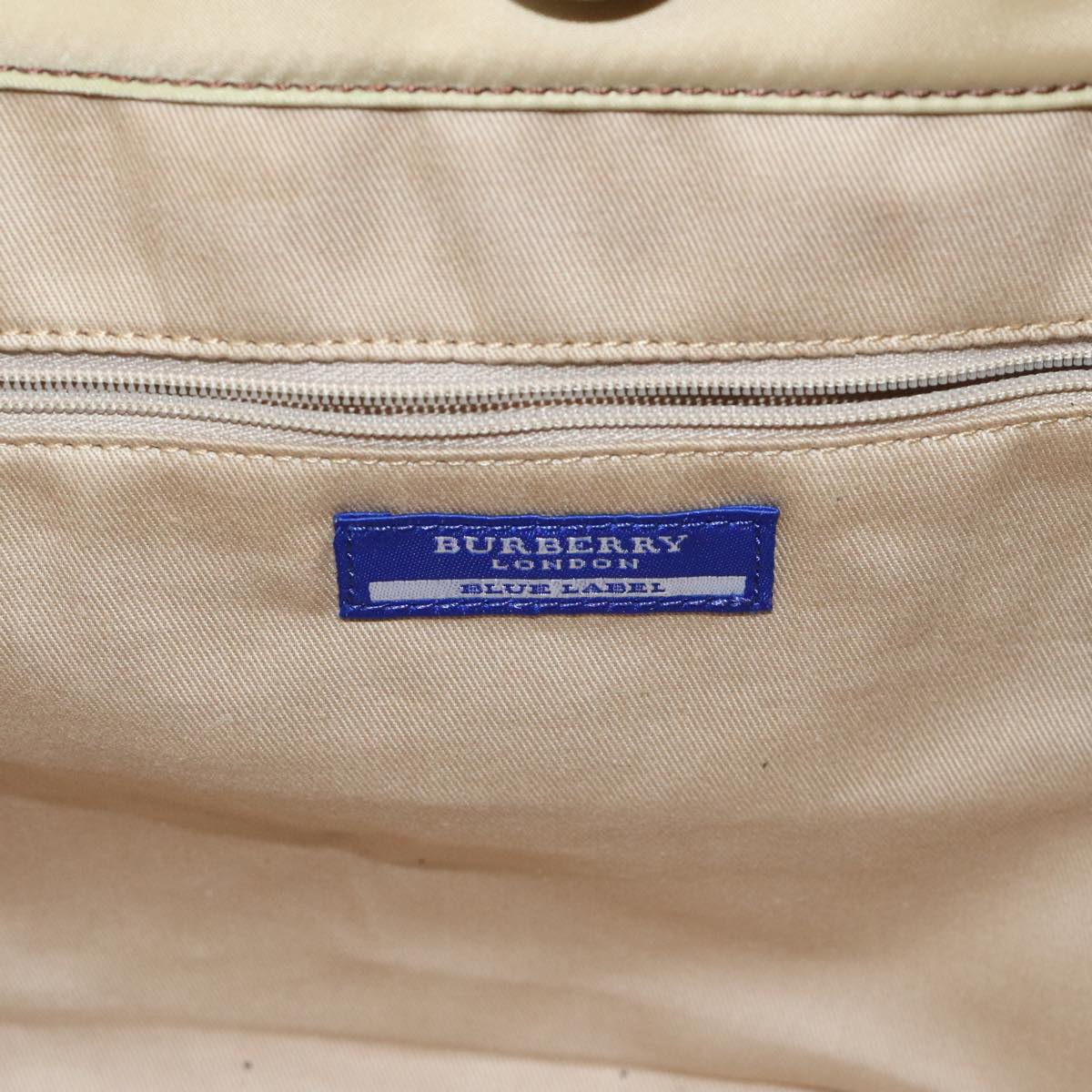 BURBERRY Blue Label Tote Bag Nylon Beige Auth ti2201