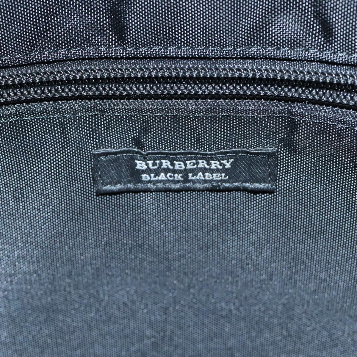 BURBERRY Nova Check Black label Business Bag Nylon Black Blue Auth ti2205