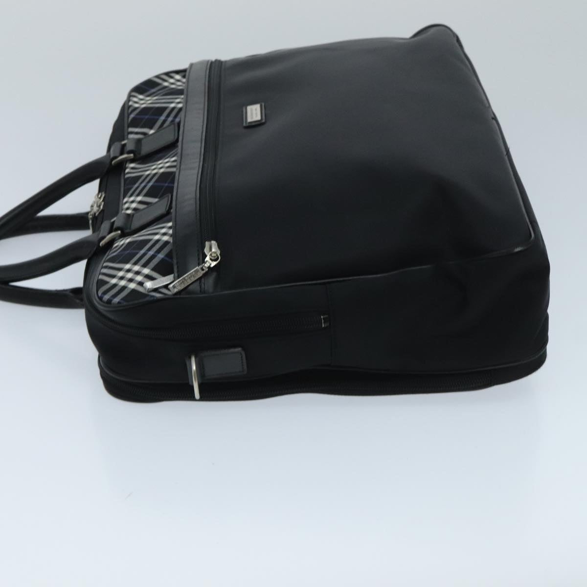 BURBERRY Nova Check Black label Business Bag Nylon Black Blue Auth ti2205