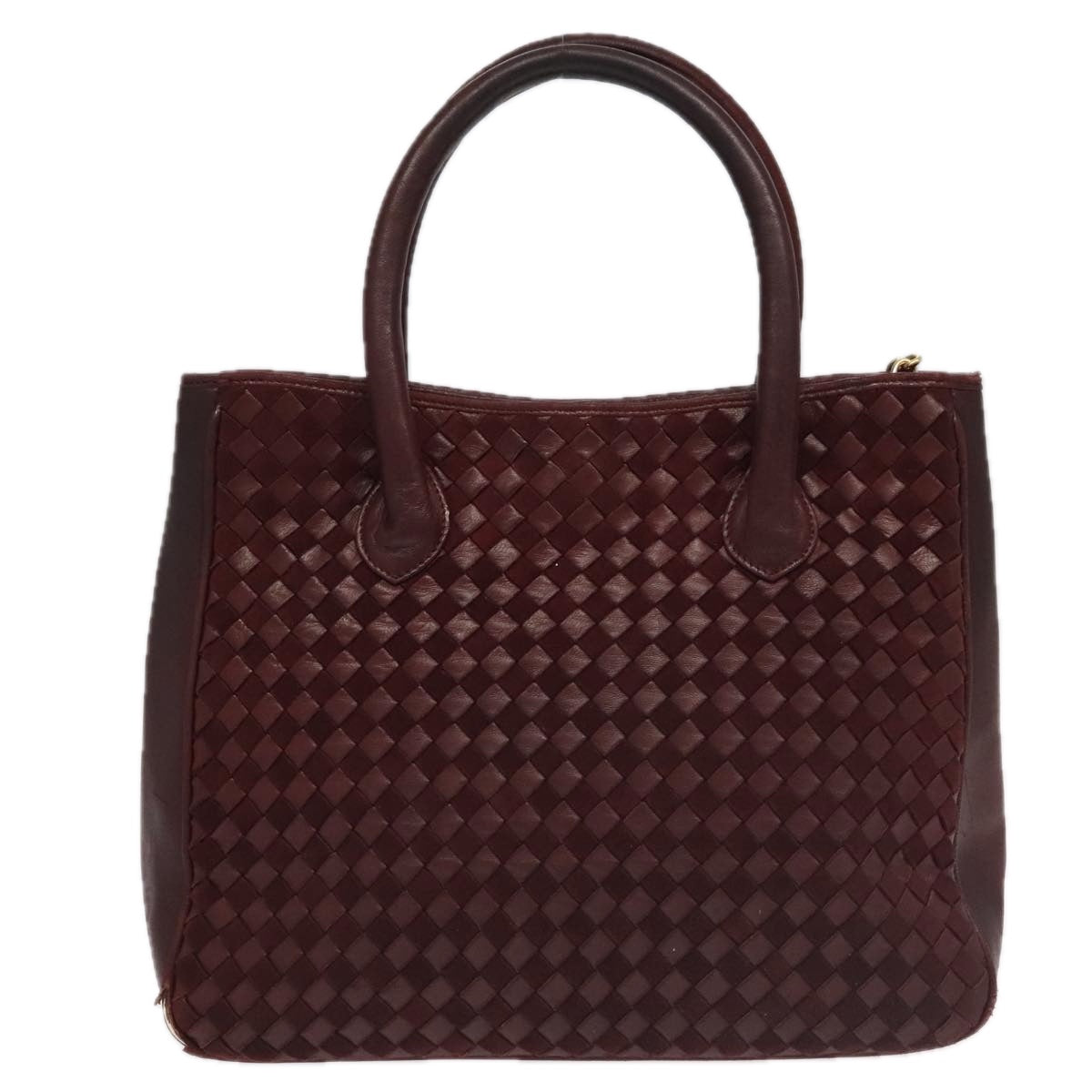 BALLY Hand Bag Leather Red Gold Auth ti2209