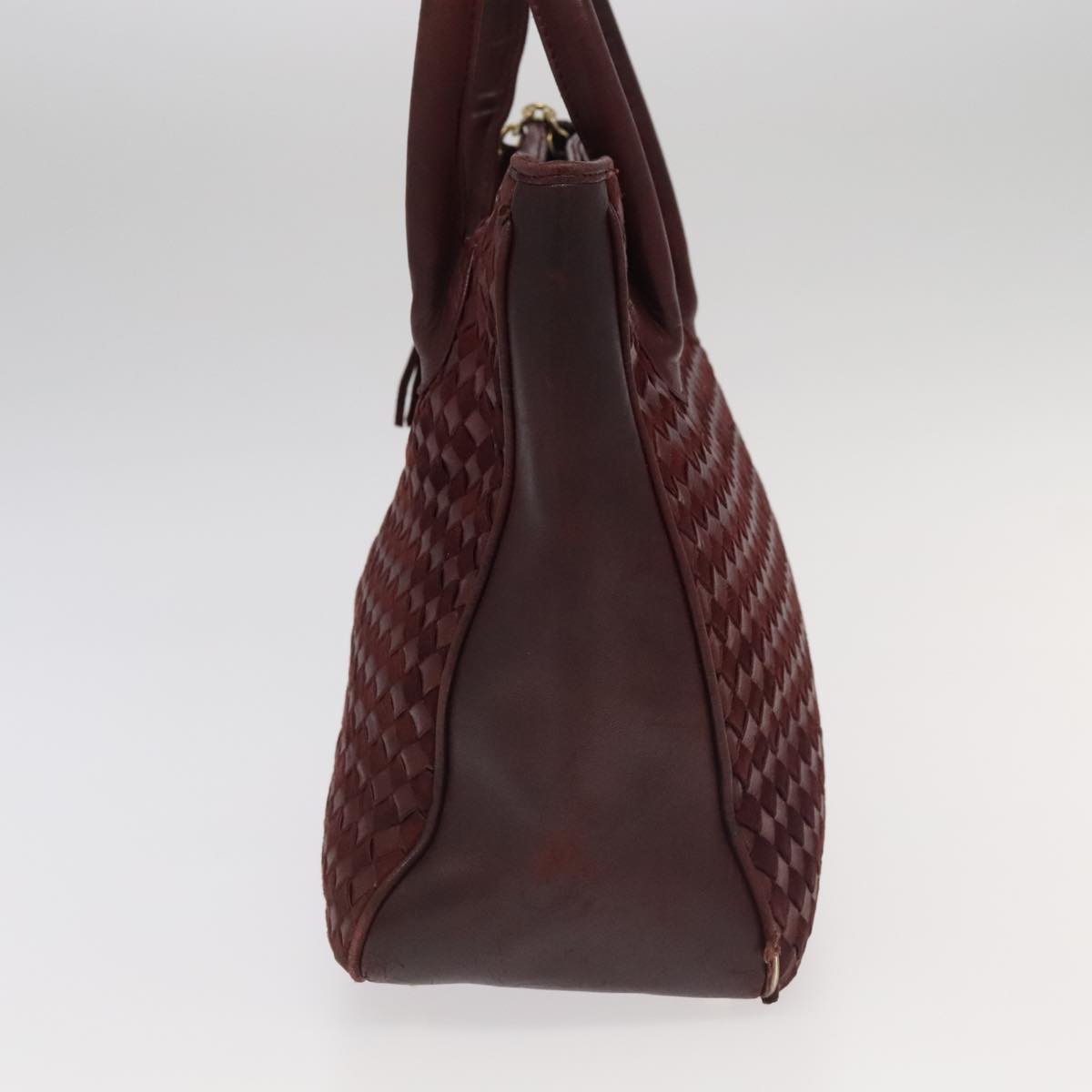 BALLY Hand Bag Leather Red Gold Auth ti2209