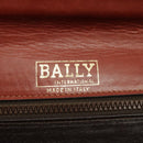 BALLY Chain Shoulder Bag Leather Brown Gold Auth ti2210-23