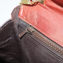 BALLY Chain Shoulder Bag Leather Brown Gold Auth ti2210-26