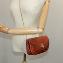 BALLY Chain Shoulder Bag Leather Brown Gold Auth ti2210-28