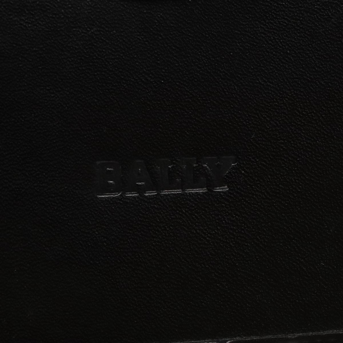 BALLY Hand Bag Leather 2way Black Gold Auth ti2211