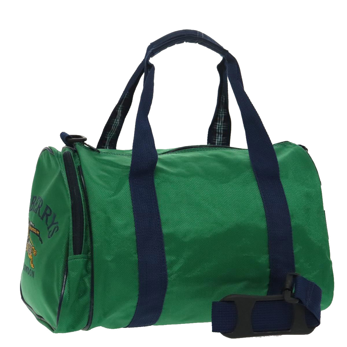 Burberrys Boston Bag Nylon 2way Green Blue Auth ti2213