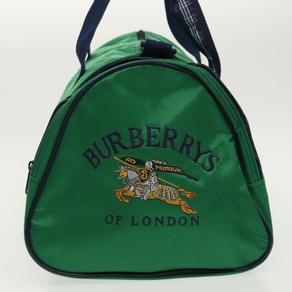 Burberrys Boston Bag Nylon 2way Green Blue Auth ti2213