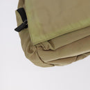 GUCCI Shoulder Bag Nylon Beige Dark Brown Silver 019.0340 Auth ti2214-14