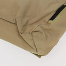 GUCCI Shoulder Bag Nylon Beige Dark Brown Silver 019.0340 Auth ti2214-15