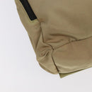 GUCCI Shoulder Bag Nylon Beige Dark Brown Silver 019.0340 Auth ti2214-16