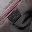 GUCCI Shoulder Bag Nylon Beige Dark Brown Silver 019.0340 Auth ti2214-18