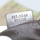 GUCCI Shoulder Bag Nylon Beige Dark Brown Silver 019.0340 Auth ti2214-12