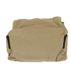 GUCCI Shoulder Bag Nylon Beige Dark Brown Silver 019.0340 Auth ti2214 - 0