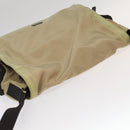 GUCCI Shoulder Bag Nylon Beige Dark Brown Silver 019.0340 Auth ti2214-6