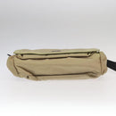 GUCCI Shoulder Bag Nylon Beige Dark Brown Silver 019.0340 Auth ti2214-5