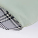 Burberrys Blue Label Tote Bag Nylon Leather Light Blue Brown Silver Auth ti2219-15